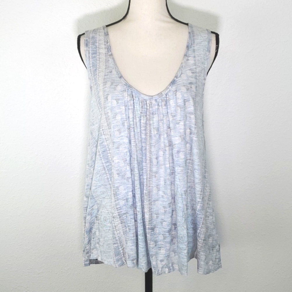 *NWT* LUCKY BRAND Bohemian-Inspired Patterned Soft Pleated Scoop Neck Tank, L